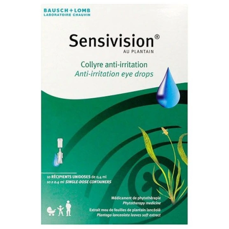 Collyre Anti-irritation - Sensivision au Plantain - Bausch+Lomb - 10 Unidoses