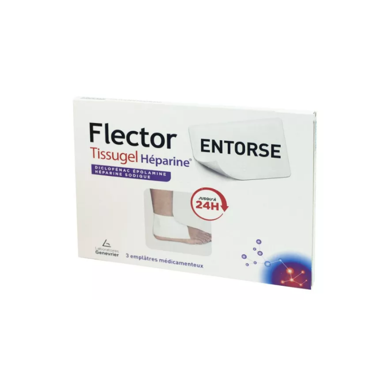 Tissugel Heparin - Diclofenac Epolamine - Flector - 3 Plasters