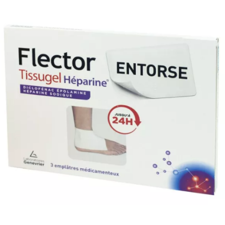 Tissugel Heparin - Diclofenac Epolamine - Flector - 3 Plasters