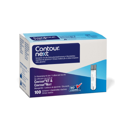 Bandelettes Réactives - Surveillance Glycémie - Contour Next - 100 Bandelettes Réactives