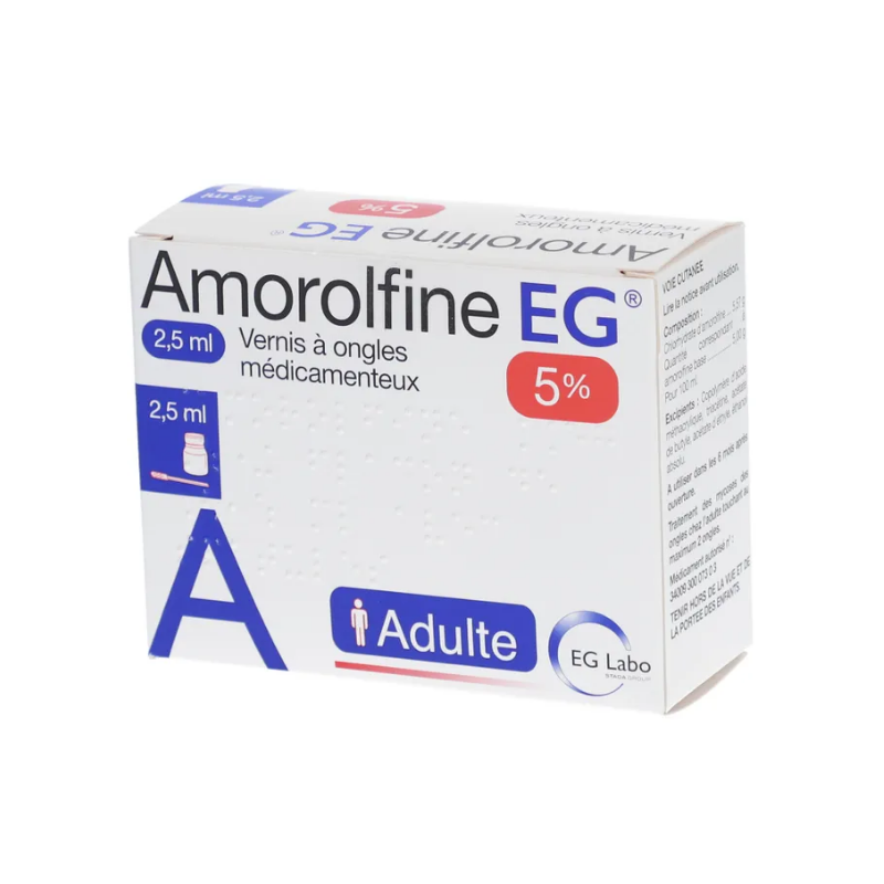 Amorolfine 5% EG, Nail Polish 2.5 ml and 20 Spatulas - Treatment of Nail Fungus