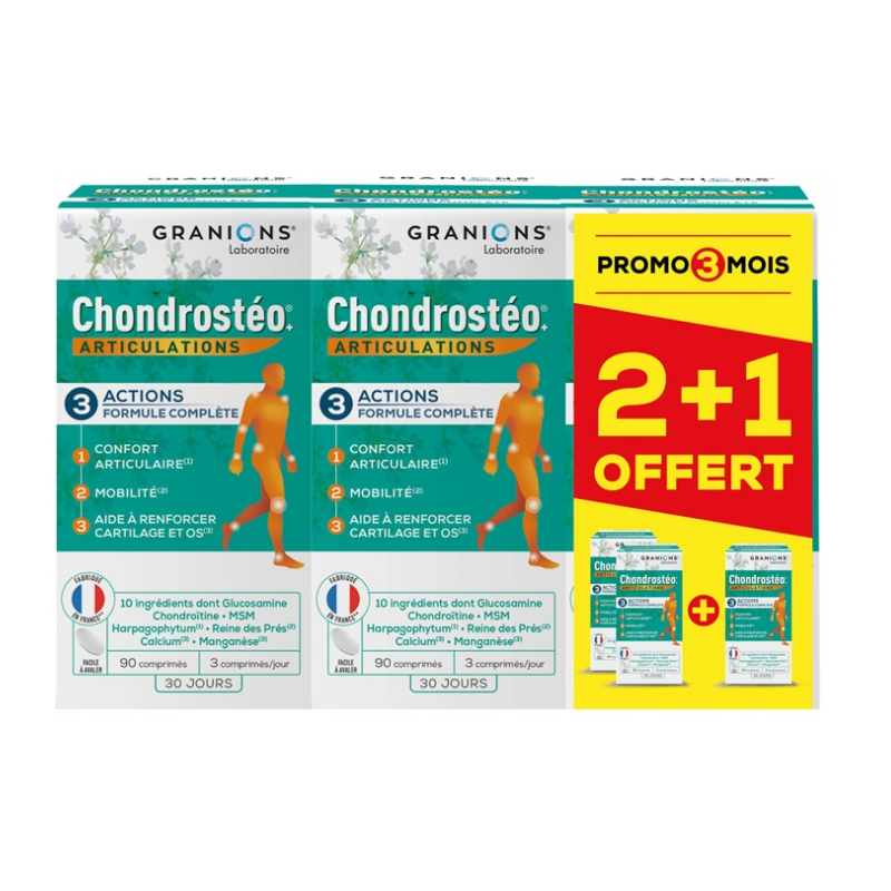 Chondrostéo+ - Articulations - Granions - 2 Months + 1 Month Free - 270 Tablets