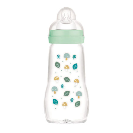 Glass Baby Bottle - Animal Patterns - MAM - 2 Months + - 260 ml