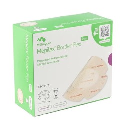 Mepilex Border Flex- 16 Self-adhesive Silicone Hydrocellular Dressings 7.8 x 10 cm