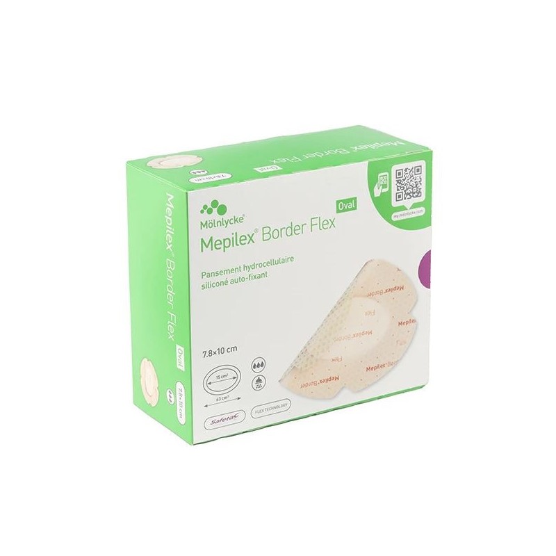 Mepilex Border Flex- 16 Self-adhesive Silicone Hydrocellular Dressings 7.8 x 10 cm