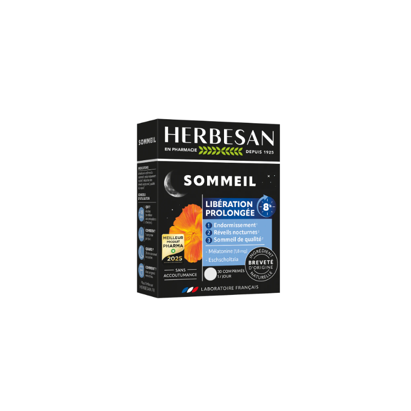 Herbesan Noctaphyt LP 8h - Sommeil - 30 Comprimés