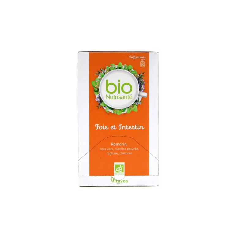 Infusion Bio Foie Et Intestin - Nutrisanté - 20 Sachets