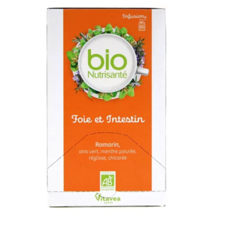 Infusion Bio Foie Et Intestin - Nutrisanté - 20 Sachets