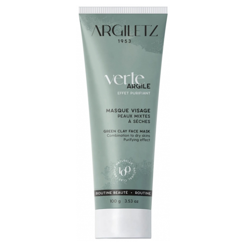 Masque Visage Purifiant - Peaux Mixtes à Sèches - Argile Verte - Argiletz - 100g