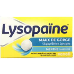 Lysopaïne Sans Sucre - Maux De Gorges et Aphtes - Sanofi - 36 Comprimés A Sucer