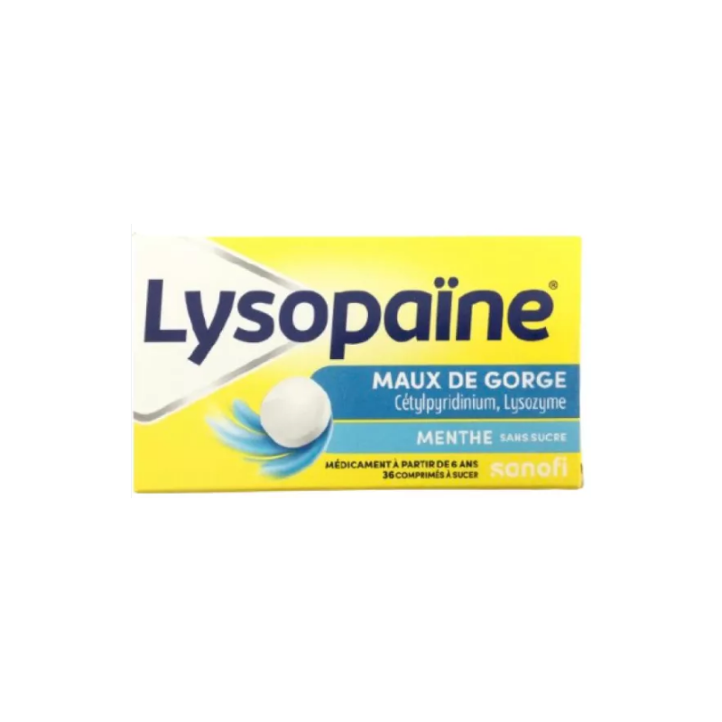 Lysopain Sugar Free - Sore Throats & Mouth ulcers - Sanofi - 36 Sucking Tablets