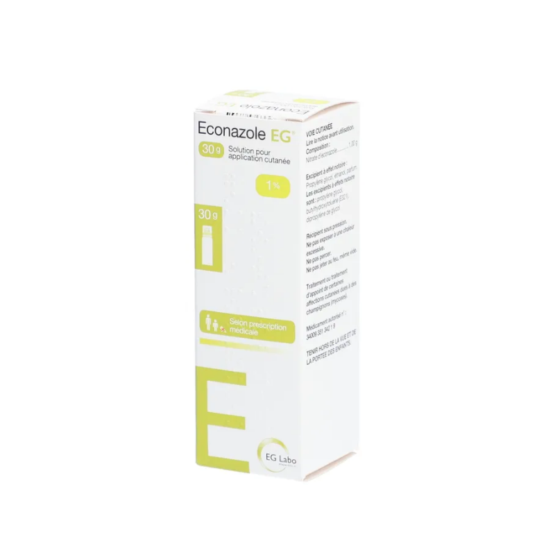 Econazole EG 1% - solution pour application cutanée - 30g