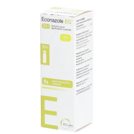 Econazole EG 1% - solution pour application cutanée - 30g