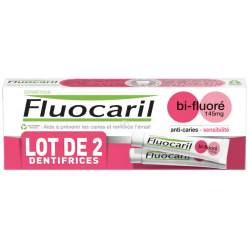 Dentifrice Dents Sensibles - bi-fluoré 145mg -Fluocaril- 2 X 75 ml