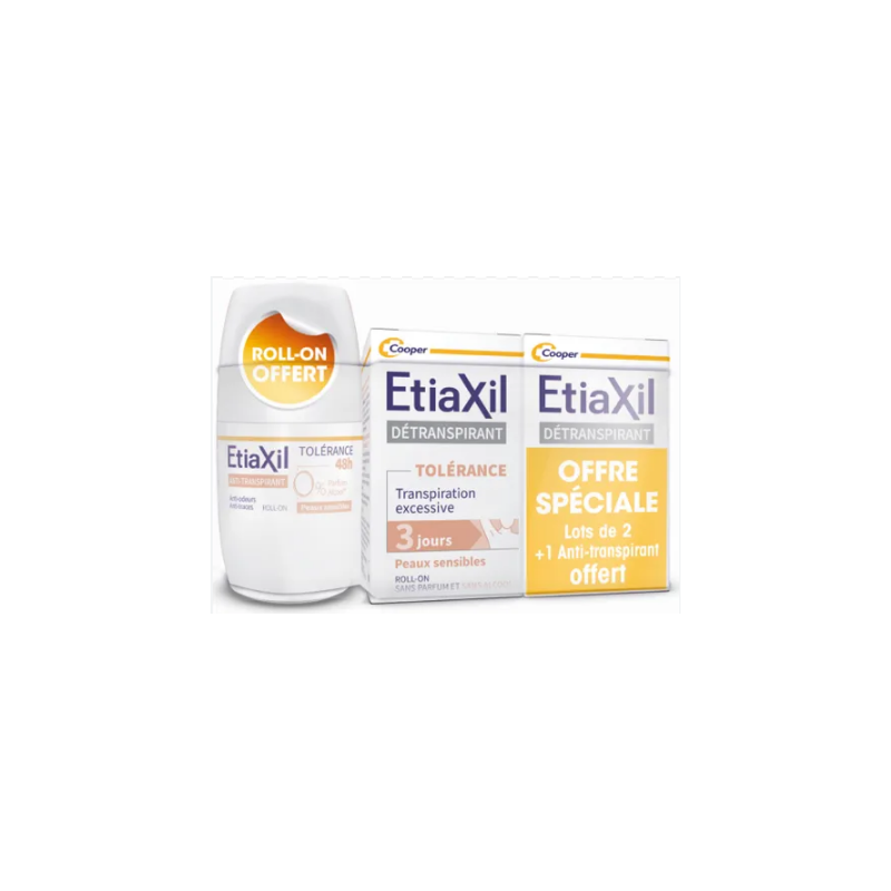 Routine Offer - Détranspirant Tolérance - Transpiration Excessive - Etiaxil - 2x15 ml + 1 Free