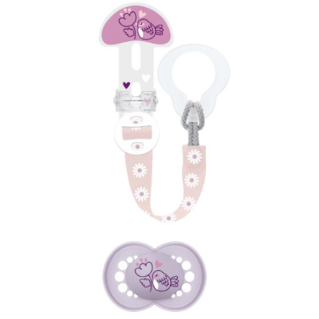 Pacifier & Pacifier Clip - 6+ Months - MAM - n°79