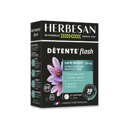 Detente flash - Relaxation & Stress - Herbesan - 30 comprimés