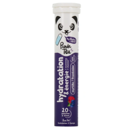 Pastilles hydratation & énergie - Panda Tea - Myrtille/Framboise - 20 Pastilles