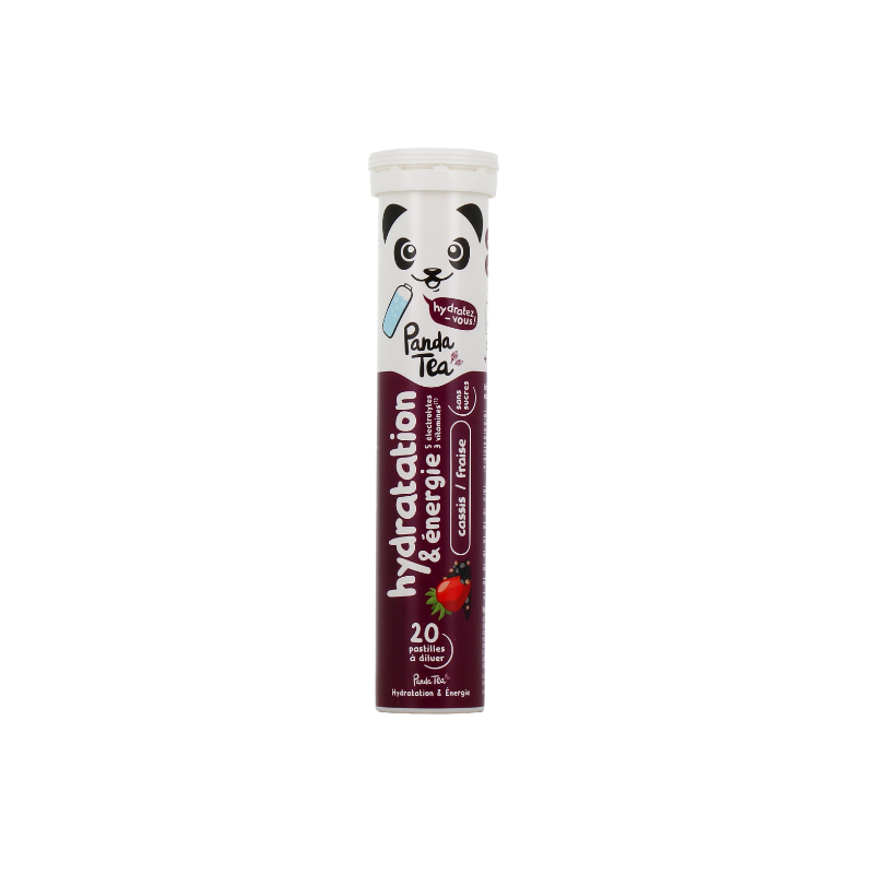Pastilles hydratation & énergie - Panda Tea - Cassis/Fraise - 20 Pastilles