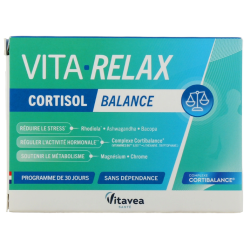 Vita Relax - Cortisol Balance - Stress - Nutrisanté - 30 Capsules