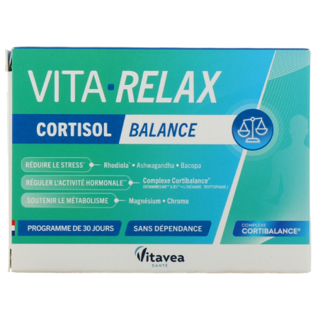 Vita Relax - Cortisol Balance - Stress - Nutrisanté - 30 Capsules