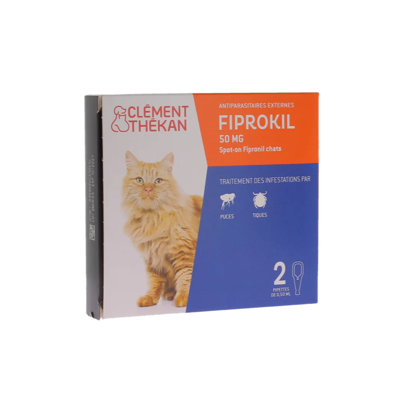 Fiprokil 50 mg - Antiparasitaires Chats - Clément Thékan - 2 Pipettes