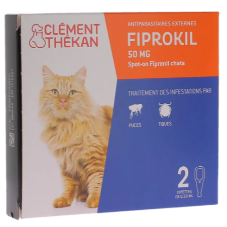 Fiprokil 50 mg - Antiparasitic Cats - Clément Thékan - 2 Pipettes