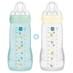 Set of 2 MAM Baby Bottles  Easy Active- +6 months 2 X 330ml Mam