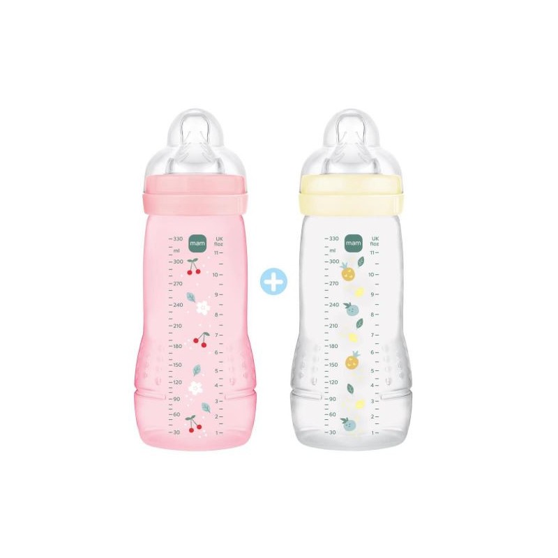 Set of 2 MAM Baby Bottles  Easy Active- +6 months 2 X 330ml Mam