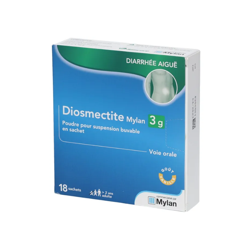 Diosmectite Viatris 3g - Diarrhée - Suspension Buvable - 18 sachets