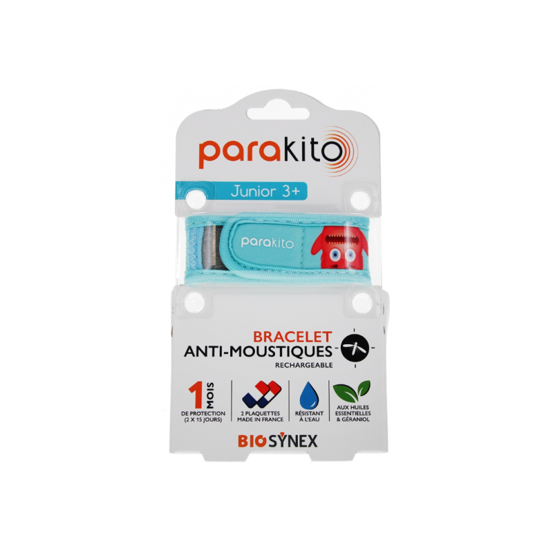 Bracelet Enfant +3 ans - Anti Moustiques - Parakito - 1 Bracelet - 2 Recharges