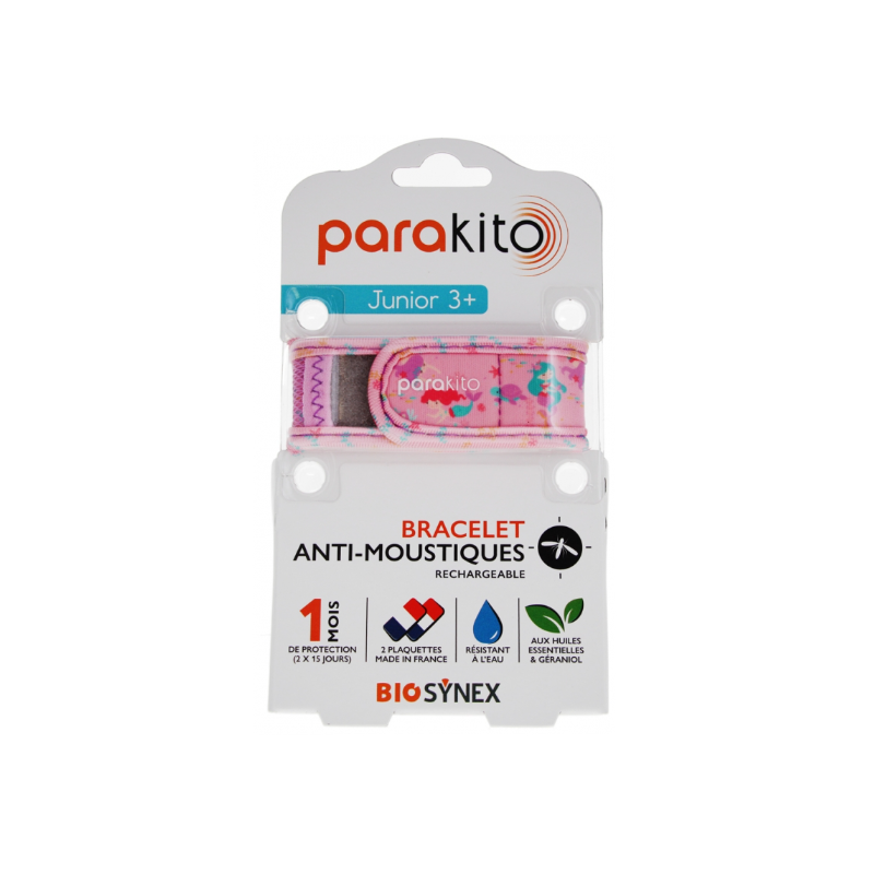 Bracelet Enfant + 3 ans -  Anti Moustiques - Parakito - 1 Bracelet - 2 Recharges
