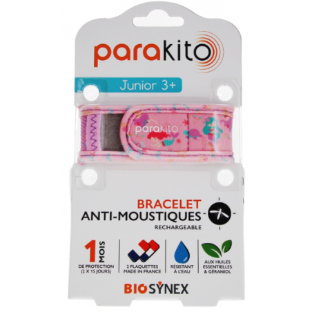Bracelet Enfant + 3 ans -  Anti Moustiques - Parakito - 1 Bracelet - 2 Recharges