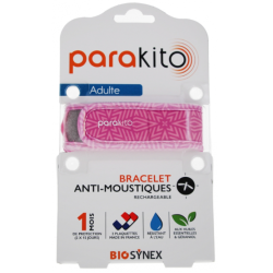  Bracelet Adulte  - Anti-Moustique - Parakito - 1 Bracelet - 2 Recharges - Parakito
