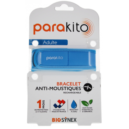 Bracelet Adulte  - Anti-Moustique - Parakito - 1 Bracelet - 2 Recharges