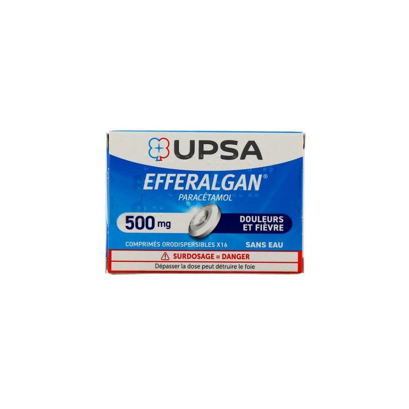Efferalgan 500mg UPSA Paracétamol, 16 Comprimés Orodispersibles