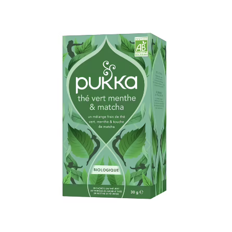 Tisane Thé Vert Menthe & Matcha - Bio - Pukka - 20 sachets
