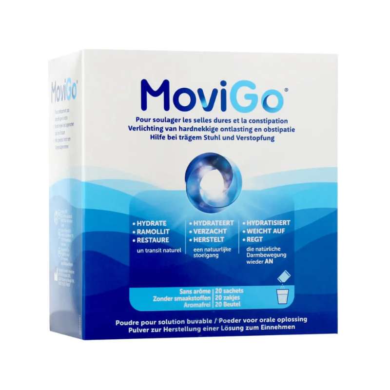 Movigo - Treatment for Constipation & Hard Stools - Biocodex - 20 Sachets