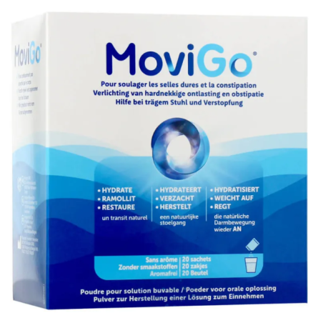 Movigo - Traitement de la Constipation & des selles dures - Biocodex - 20 Sachets