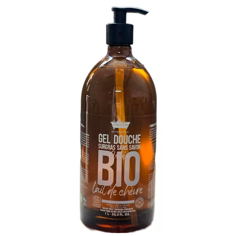 Gel Douche Surgras - Lait de Chèvre Bio - Les Petits Bains de Provence - 1L