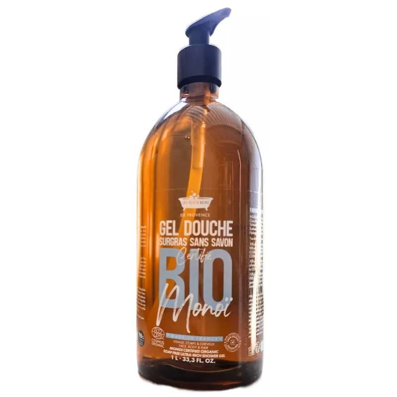 Ultra-Rich Shower Gel - Organic Monoï - Les Petits Bains de Provence - 1L