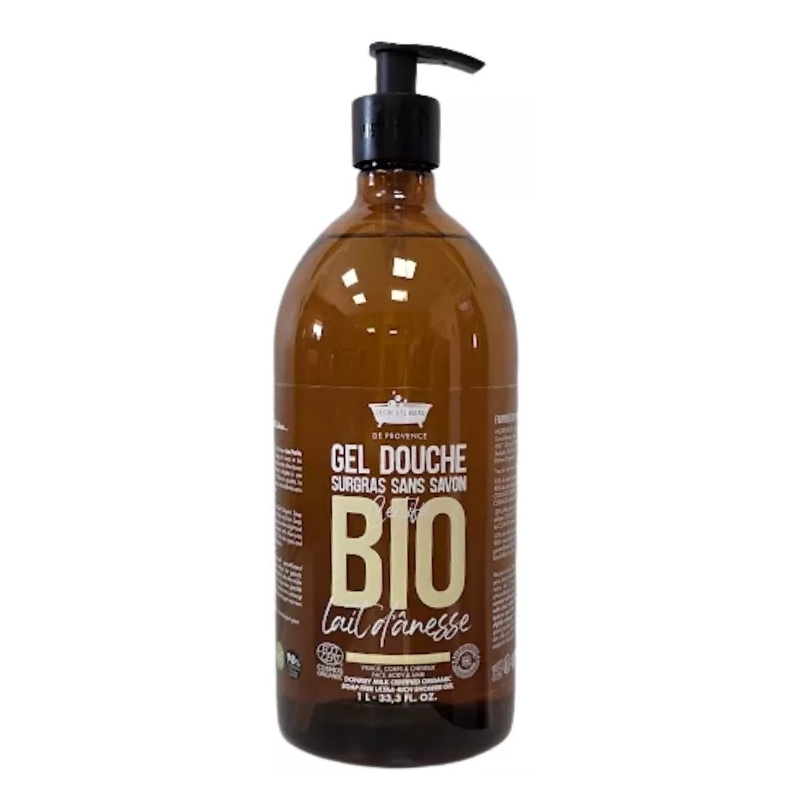 Gel Douche Surgras - Lait d'ânesse Bio - Les Petits Bains de Provence - 1L