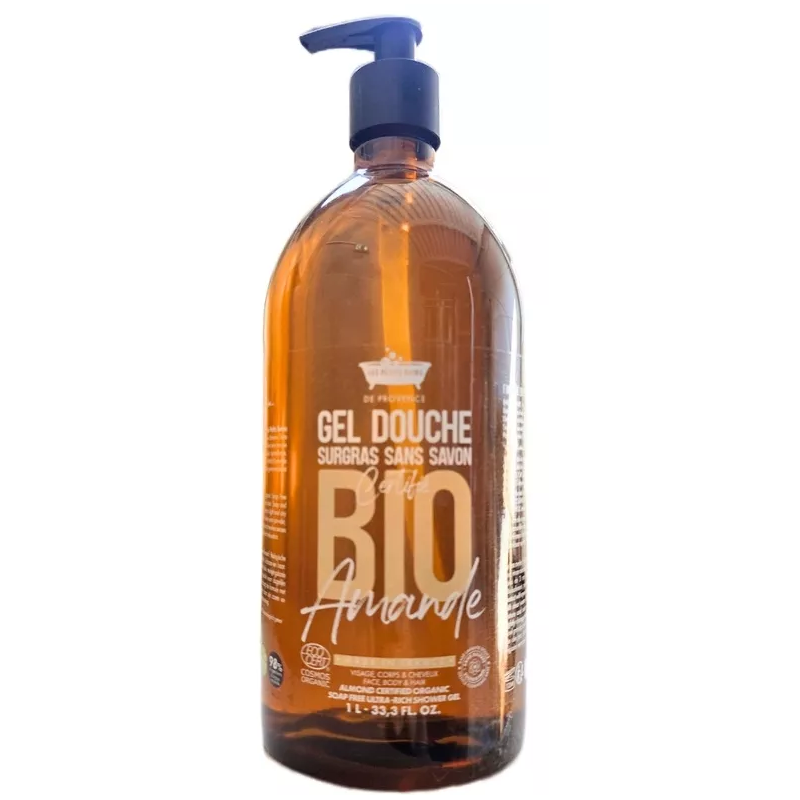 Gel Douche Surgras - Amande Bio - Les Petits Bains de Provence - 1L