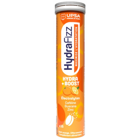 HydraFizz - Hydra+Boost - Goût Orange - UPSA - 16 Pastilles