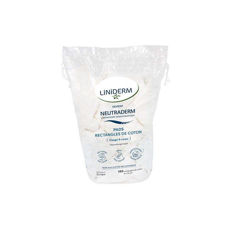 Cotton Rectangles - Face & Body - Neutraderm - 8x10cm - 180 Pads