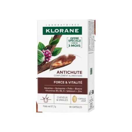 Antichute - Force & Vitalité - Klorane -90 capsules