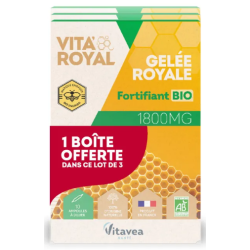 Royal Jelly - Fortifying Organic 1800mg - Vita'Royal - 3 Boxes Of 10 Vials