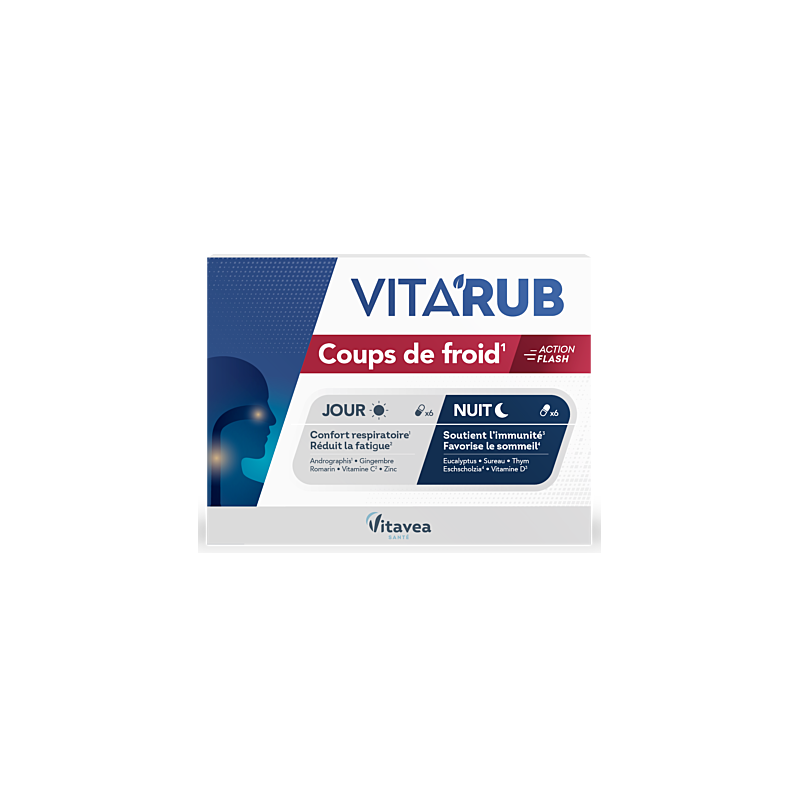 Vita'Rub - Coups de froid - Jour & Nuit - Nutrisanté - 12 Gélules