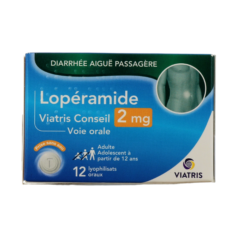 Lopéramide 2mg - Diarrhée Aiguë Passagère - Viatris - 12 Lyophilisats oraux
