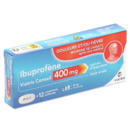 Ibuprofen 400mg - Pain & Fever - Viatris Advice - 12 film-coated tablets